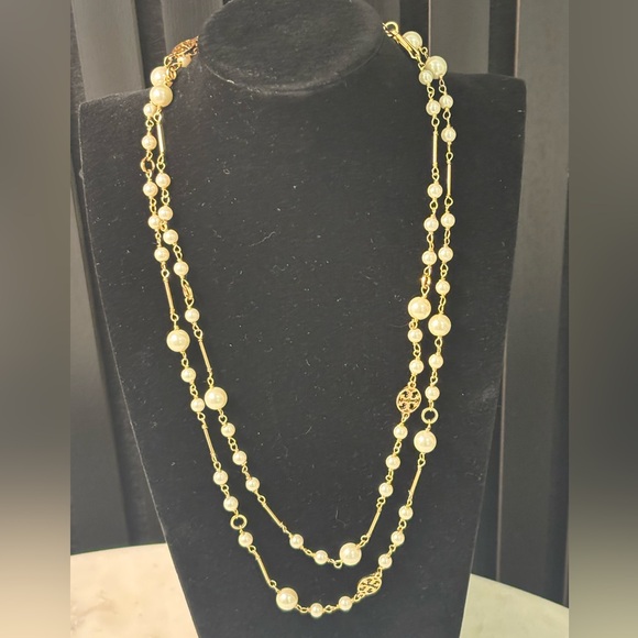 Tory Burch Gold and Pearl Necklace - Picture 3 of 3